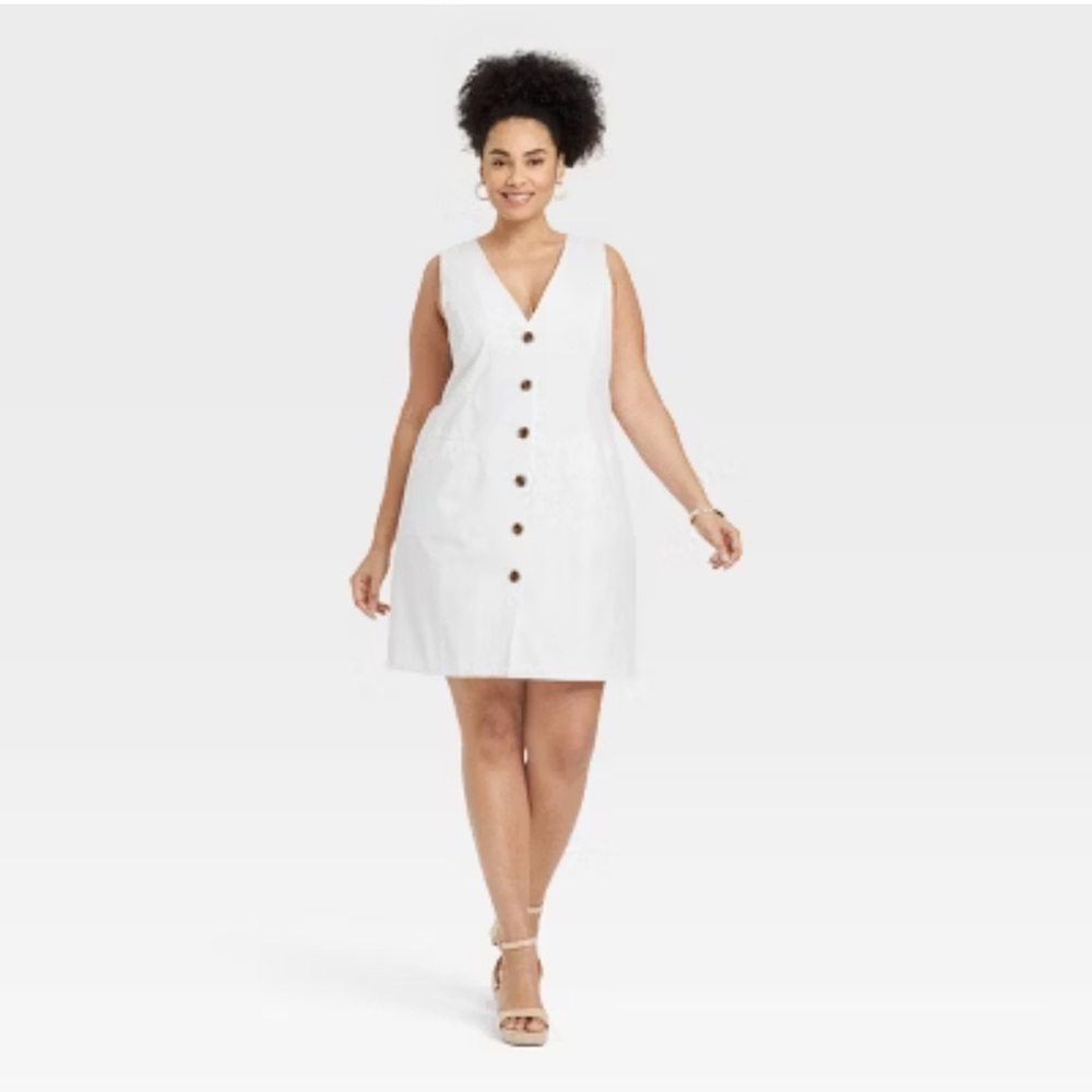 A New Day White Halter Mini Sundress for Casual Occasions
